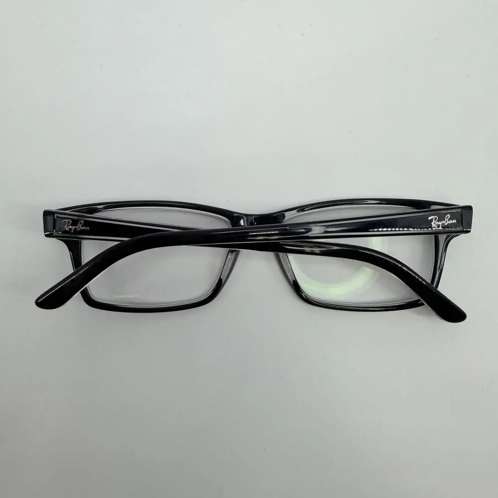Ray Ban RB 5225 2034 Black on Transparent Rectangle Eyeglasses Frames 54-17-145